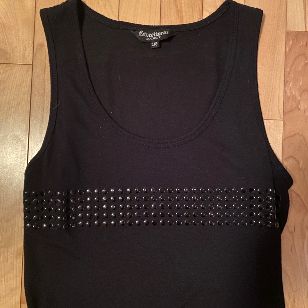Black tank with black studs